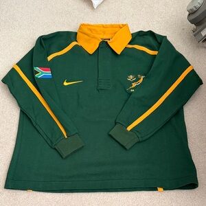 Nike Dark Green and Yellow South Africa Rugby Shirt